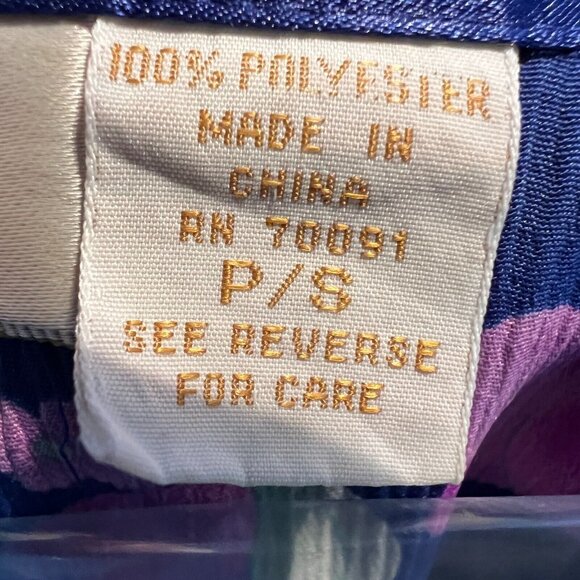 Victorias Secret Womens‎ Pajama Top Small Blue Floral Button Front Gold Label - Picture 5 of 9